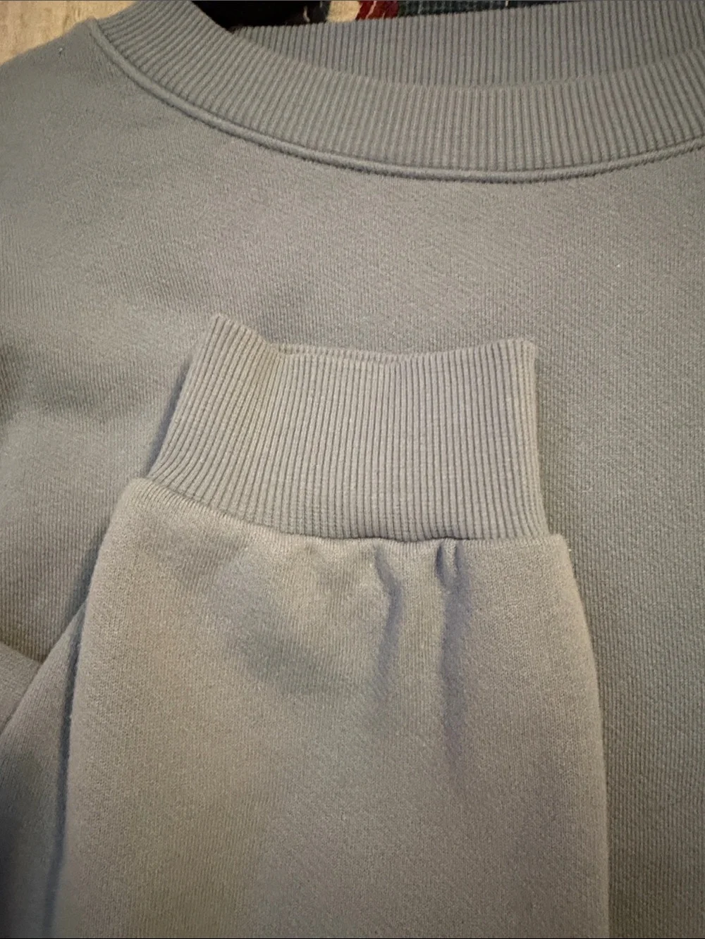ALO cropped Accolade crewneck/celestial blue Size large